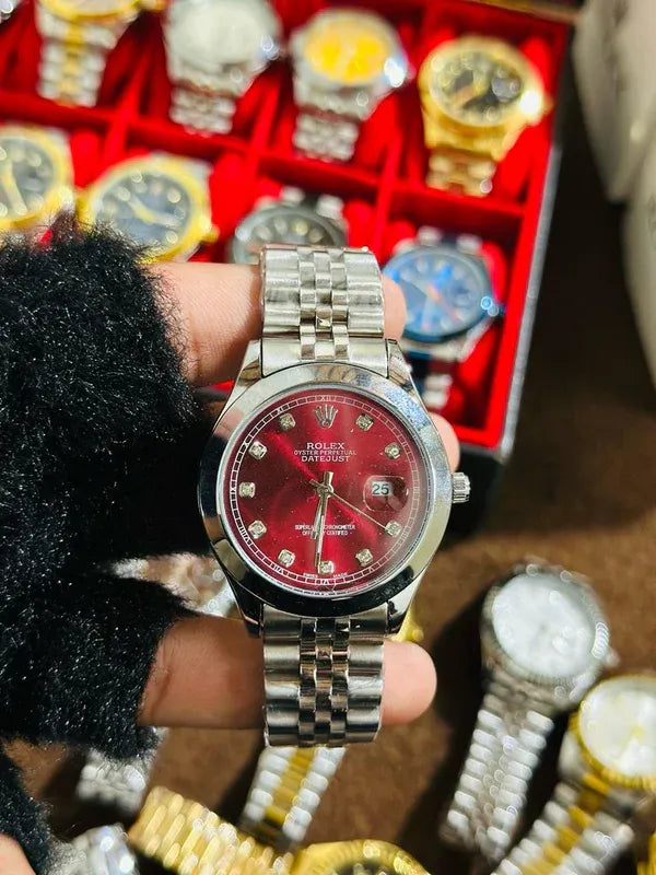 🔴 Silver Jubilee + Red Dial | Waterproof | Stainless Steel | ZAS Watches