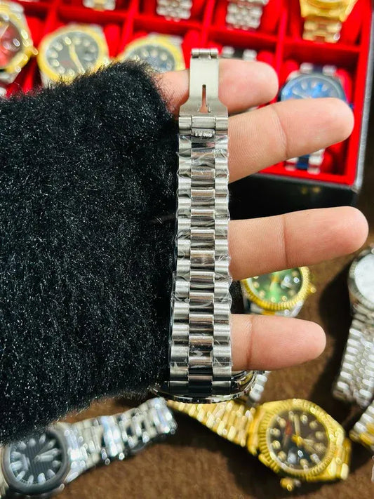 πSilver + Green Dial (Bezel Cut) | Waterproof | Stainless Steel | ZAS Watches