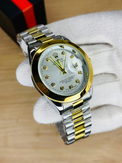 Gold & Silver + White Dial | Stainless Steel | Water Proof | ZAS Watches