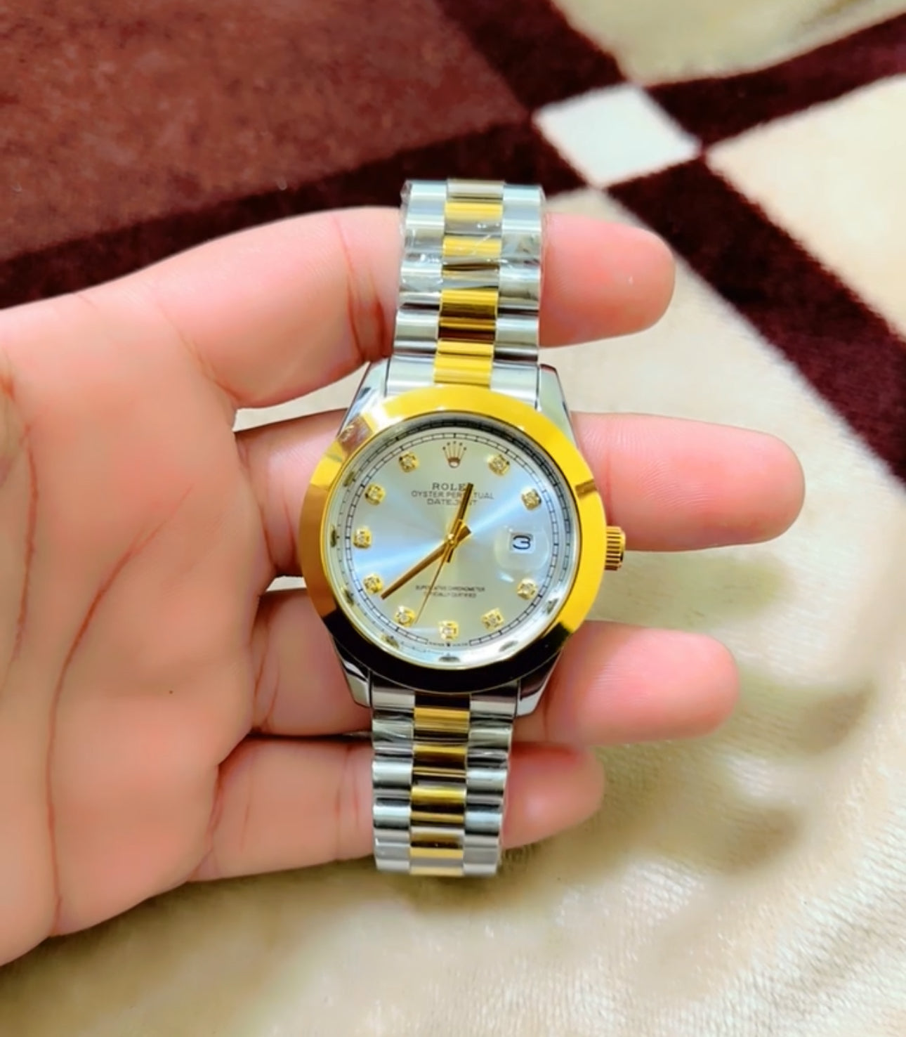 Gold & Silver + White Dial | Stainless Steel | Water Proof | ZAS Watches