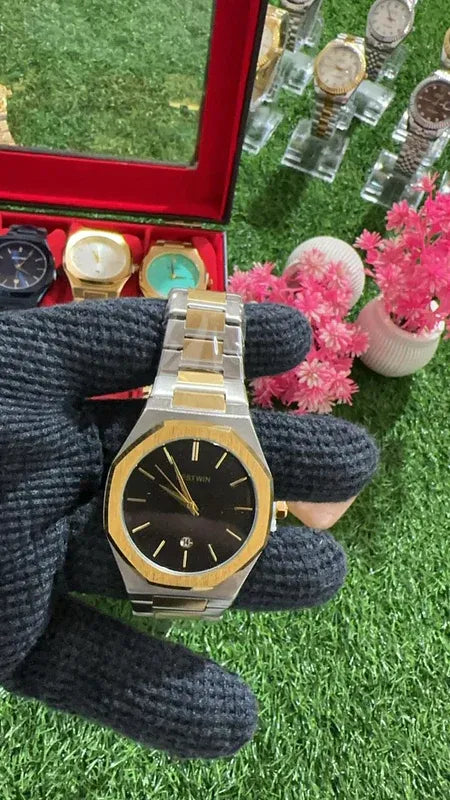 🖤 BestWin Gold & Silver + Black Dial – Waterproof | ZAS Watches