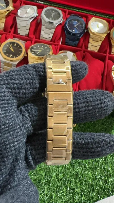 🟨 BestWin Watch – Gold + Grey | Waterproof | ZAS Watches