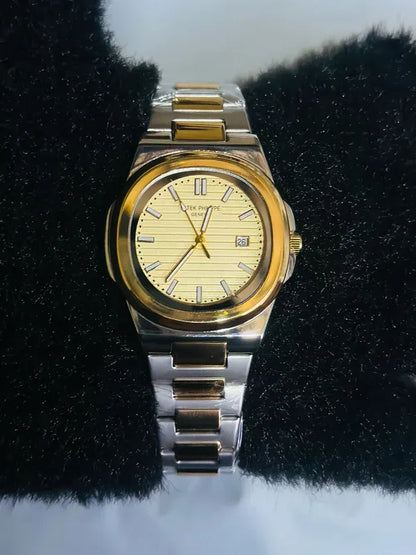 💎 Patek Philippe Two-Tone (Gold & Silver) – Elegant Luxury | Waterproof| ZAS Watches