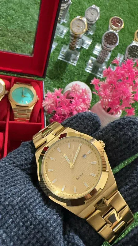 🏆 Premium BestWin Watch – Full Gold Edition | Waterproof| ZAS Watches