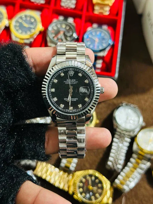 🖤 Silver + Black Dial (Bezel Cut) | Waterproof | Stainless Steel | ZAS Watches
