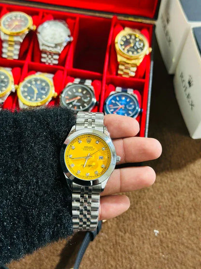 💛 Silver Jubilee Strap + Yellow Dial | Stainless Steel | ZAS Watches