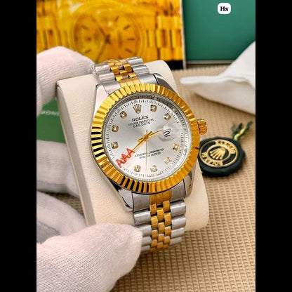 Jubilee Gold & Silver + White Dial | Waterproof | Stainless Steel | ZAS Watches