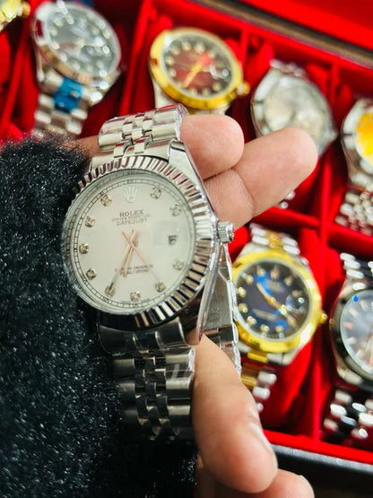 🤍 White Lover – Rolex Watch| Waterproof | Stainless Steel | ZAS Watches