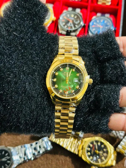 💚  Gold + Green Dial | Stainless Steel | Waterproof | ZAS Watches